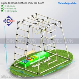 Cơ bản - cao 1.6m - Xà đu đa năng hình thang