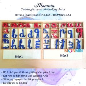 Chữ gỗ - Giáo cụ ngôn ngữ Montessori