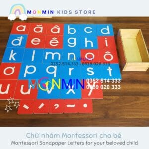 Bộ chữ nhám Tiếng Việt MONMIN (Montessori Sandpaper Letters)