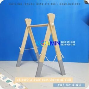 Giá chữ A cho bé bằng gỗ - Kệ chữ A Monmin - Chuẩn Montessori - Chất lượng cao - An toàn cho trẻ sơ sinh