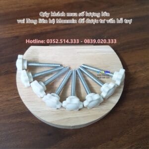 Núm khóa vặn bulong đầu nhựa - Khung giá chữ A M6 x 45 mm